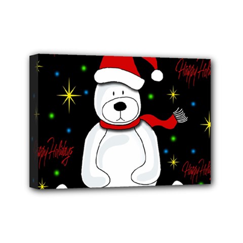 Polar Bear - Xmas Design Mini Canvas 7  X 5  by Valentinaart