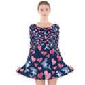 Shark Lover Long Sleeve Velvet Skater Dress View1