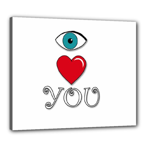 I Love You Canvas 24  X 20  by Valentinaart