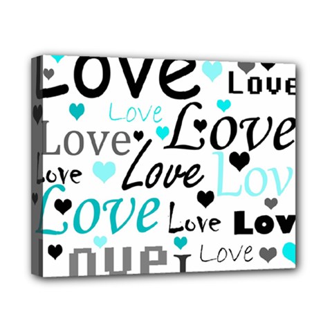 Love Pattern - Cyan Canvas 10  X 8  by Valentinaart