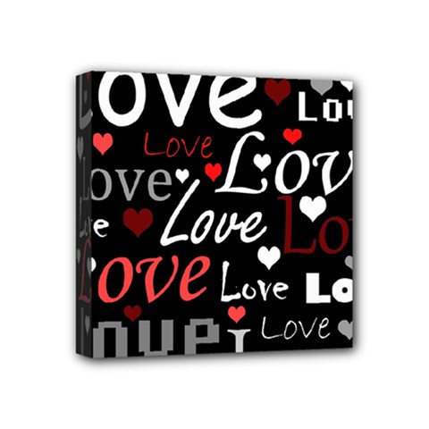 Red Love Pattern Mini Canvas 4  X 4  by Valentinaart