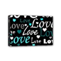 Valentine s day pattern - cyan Mini Canvas 6  x 4  View1