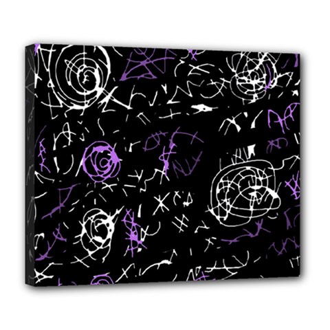 Abstract Mind - Purple Deluxe Canvas 24  X 20   by Valentinaart