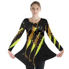 Yellow Fish Long Sleeve Tunic  by Valentinaart