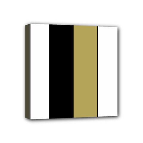 Black Brown Gold White Stripes Elegant Festive Stripe Pattern Mini Canvas 4  X 4  by yoursparklingshop