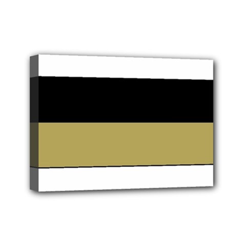 Black Brown Gold White Horizontal Stripes Elegant 8000 Sv Festive Stripe Mini Canvas 7  X 5  by yoursparklingshop