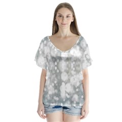 Light Circles, Watercolor Art Painting Flutter Sleeve Top by picsaspassion