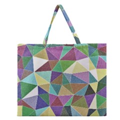 Colorful Triangles, Pencil Drawing Art Zipper Large Tote Bag by picsaspassion