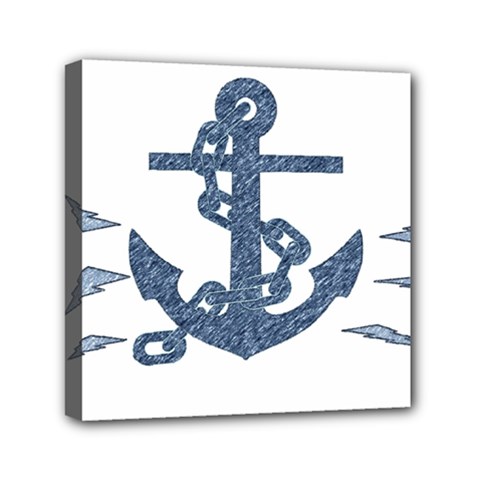 Anchor Pencil Drawing Art Mini Canvas 6  X 6  by picsaspassion