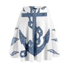 Anchor Pencil Drawing Art High Waist Skirt by picsaspassion