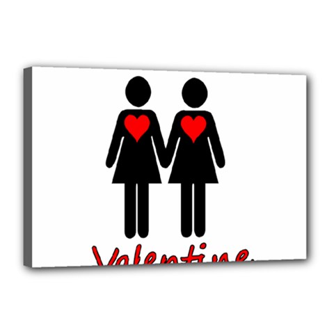 Be My Valentine 2 Canvas 18  X 12  by Valentinaart