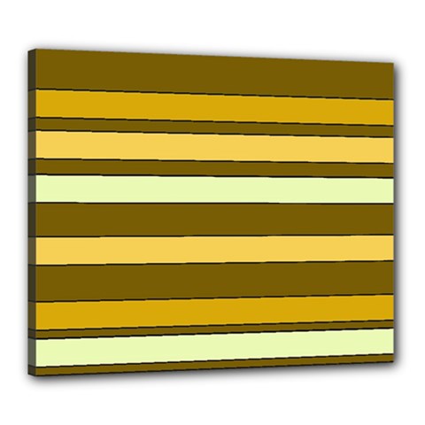 Elegant Shades Of Primrose Yellow Brown Orange Stripes Pattern Canvas 24  X 20  by yoursparklingshop