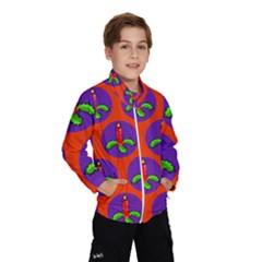 Christmas Candles Seamless Pattern Wind Breaker (kids) by Amaryn4rt