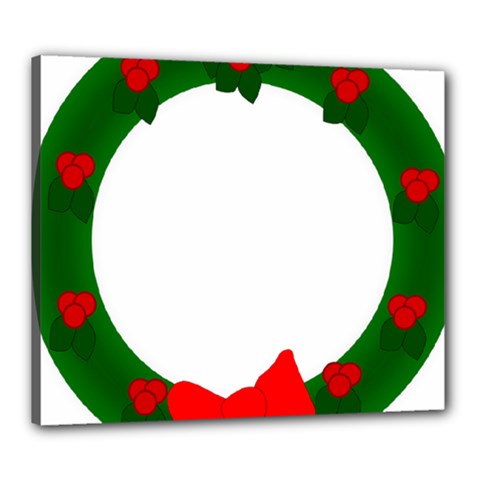 Holiday Wreath Canvas 24  X 20  by Amaryn4rt