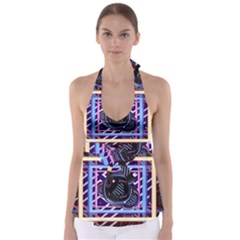 Abstract Sphere Room 3d Design Babydoll Tankini Top by Amaryn4rt