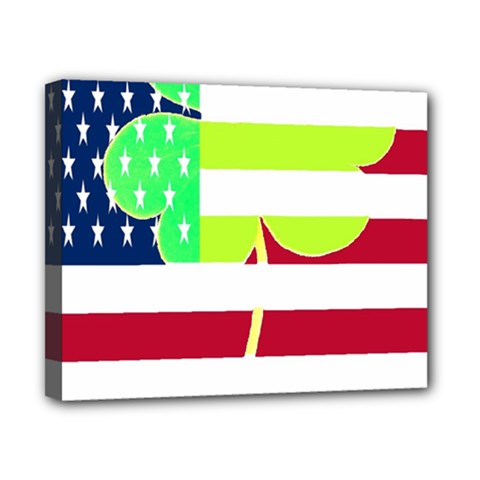 Usa Ireland American Flag Shamrock Irish Funny St Patrick Country Flag  Canvas 10  X 8  by yoursparklingshop