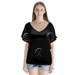 Joystick  Flutter Sleeve Top by Valentinaart