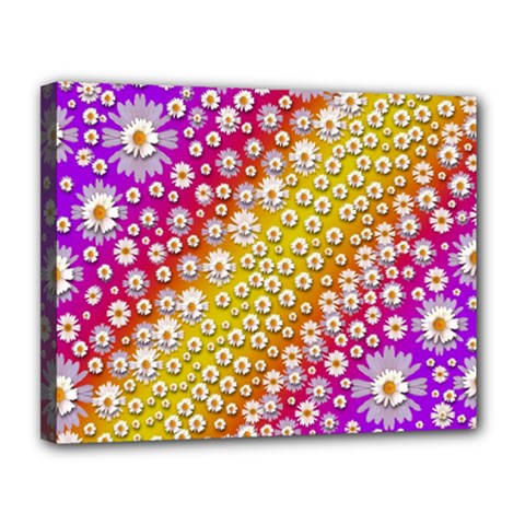 Falling Flowers From Heaven Canvas 14  X 11  by pepitasart