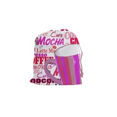 Coffee Cup Lettering Coffee Cup Drawstring Pouches (small)  by Amaryn4rt