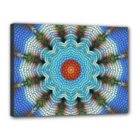 Pattern Blue Brown Background Canvas 16  X 12  by Amaryn4rt
