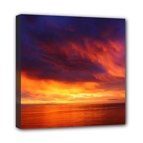 Sunset The Pacific Ocean Evening Mini Canvas 8  X 8  by Amaryn4rt