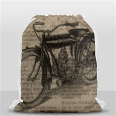 Vintage Collage Motorcycle Indian Drawstring Bag (small) by Amaryn4rt
