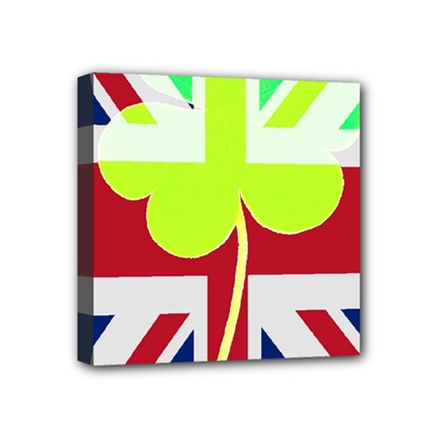 Irish British Shamrock United Kingdom Ireland Funny St  Patrick Flag Mini Canvas 4  X 4  by yoursparklingshop