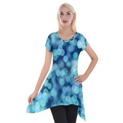 Blue Light  Short Sleeve Side Drop Tunic by Brittlevirginclothing