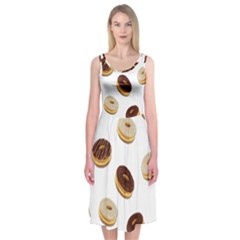 Donuts Pattern Midi Sleeveless Dress by Valentinaart
