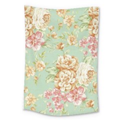 Vintage Pastel Flower Large Tapestry by Brittlevirginclothing