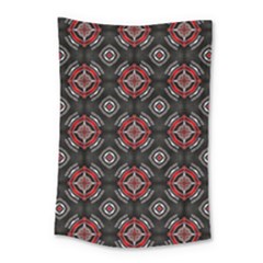 Abstract Black And Red Pattern Small Tapestry by Amaryn4rt