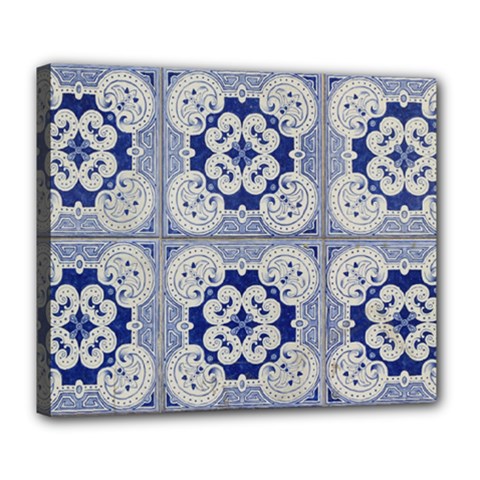 Ceramic Portugal Tiles Wall Deluxe Canvas 24  X 20   by Amaryn4rt