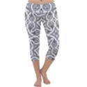 Mandala Line Art Black And White Capri Yoga Leggings View1