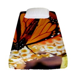 Monarch Butterfly Nature Orange Fitted Sheet (single Size) by Amaryn4rt