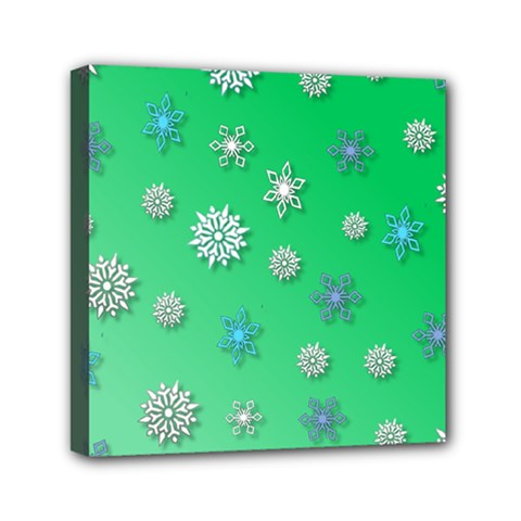 Snowflakes Winter Christmas Overlay Mini Canvas 6  X 6  by Amaryn4rt