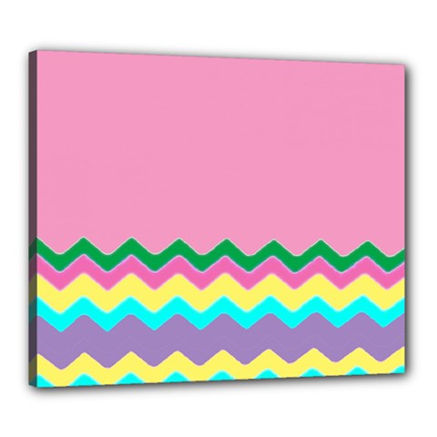 Easter Chevron Pattern Stripes Canvas 24  X 20  by Nexatart
