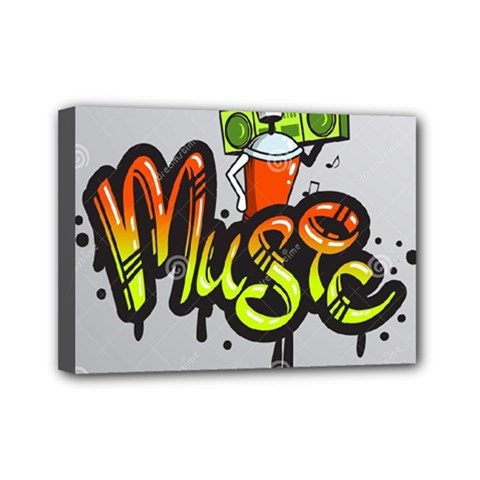 Graffiti Word Character Print Spray Can Element Player Music Notes Drippy Font Text Sample Grunge Ve Mini Canvas 7  X 5  by Foxymomma