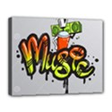 Graffiti Word Character Print Spray Can Element Player Music Notes Drippy Font Text Sample Grunge Ve Canvas 14  x 11  View1