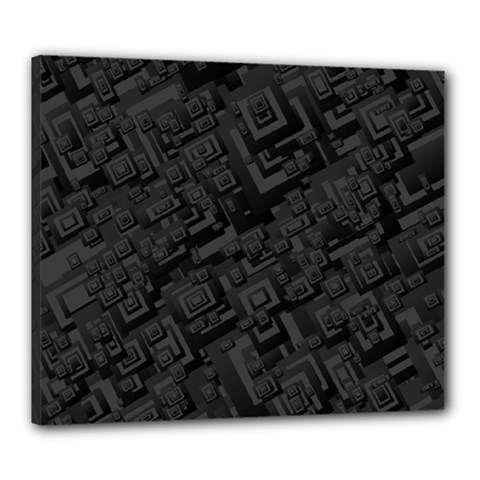 Black Rectangle Wallpaper Grey Canvas 24  X 20  by Nexatart