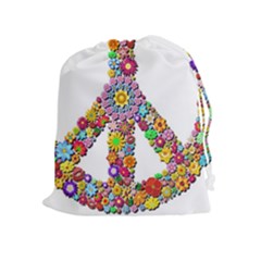 Groovy Flower Clip Art Drawstring Pouches (extra Large) by Nexatart