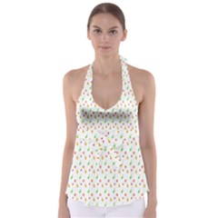 Fruit Pattern Vector Background Babydoll Tankini Top by Nexatart