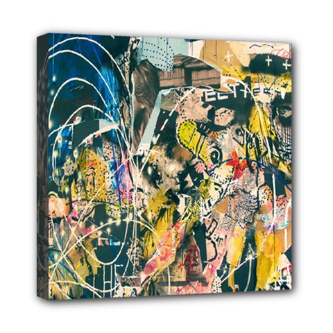 Art Graffiti Abstract Lines Mini Canvas 8  X 8  by Nexatart