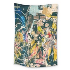 Art Graffiti Abstract Lines Large Tapestry by Nexatart