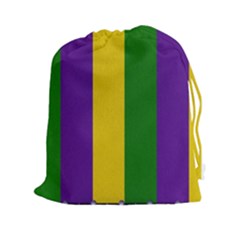 Mardi Gras Striped Pattern Drawstring Pouches (xxl) by dflcprints