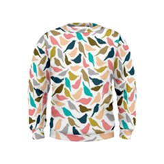 Colorful Birds Kids  Sweatshirt by Brittlevirginclothing