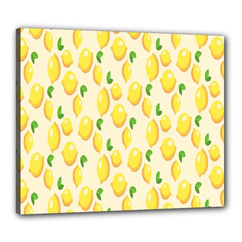 Pattern Template Lemons Yellow Canvas 24  X 20  by Nexatart