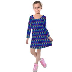 Honeycomb Fractal Art Kids  Long Sleeve Velvet Dress by Nexatart