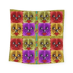 Peace Dogs Square Tapestry (small) by pepitasart