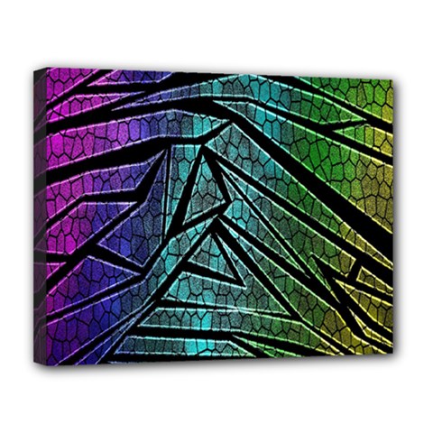 Abstract Background Rainbow Metal Canvas 14  X 11  by Nexatart