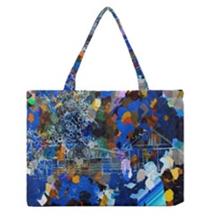Abstract Farm Digital Art Medium Zipper Tote Bag by Nexatart